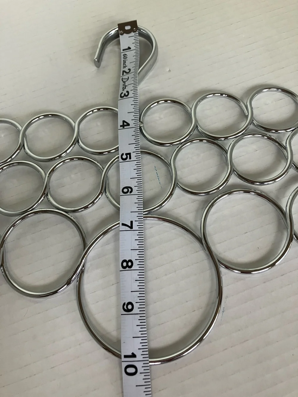 Chrome Multi-Ring Scarf and Accessory Hanger‎ - Silver